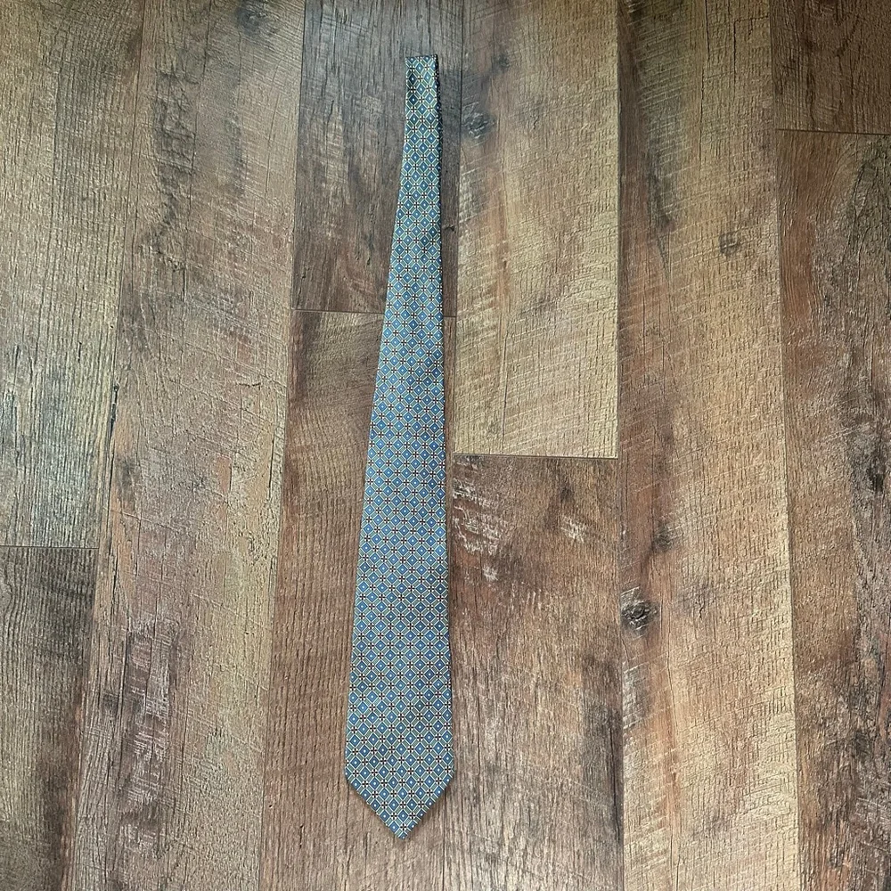 Men's Gentlemens Club Blue Green Patterned Tie